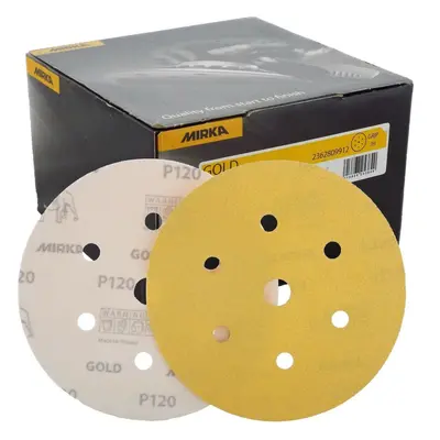 Mirka Gold Hook-It DA Sanding Discs 150mm 6" Grit 6+1 Hole Sander Pads