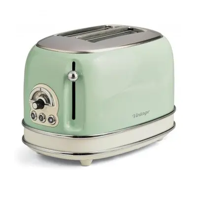 Ariete 0155/14 Retro Style Slice Toaster, Stainless Steel, Green