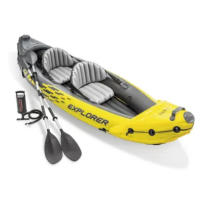 Intex Explorer K2 Kayak, 2-Person Inflatable Kayak Set with Aluminum Oars and High Output Air Pu