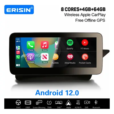 10.25" IPS 8-Core Android 12.0 CarPlay Car Stereo Mercedes Benz E-Class W207 C207 NTG4.0 WiFi DA