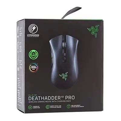 Razer DeathAdder V2 Pro with Charging Dock- Ergonomic Wireless Gaming Mouse (HyperSpeed Wireless