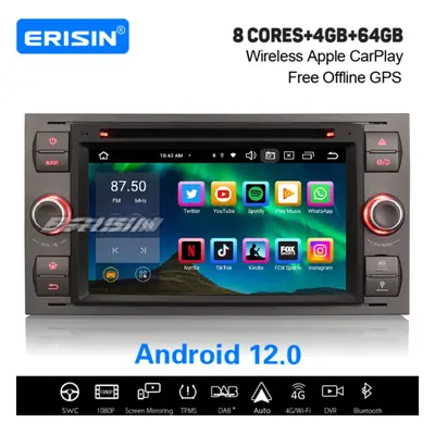 64GB 8-Core Android Car Stereo Ford Focus Transit S/C-Max Mondeo Kuga Fiesta DAB+ Satnav CarPlay