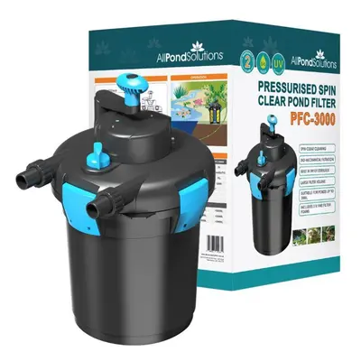 AllPondSolutions Pressurised Koi Fish Pond Filter Complete Kit Ponds Up to litres - PFC-3000