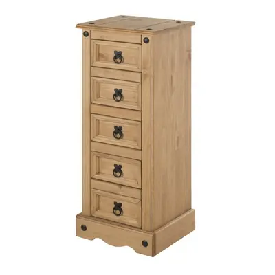 Corona Narrow Drawer Bedside Solid Pine Bedroom Furniture