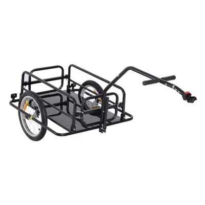 HOMCOM Folding Bicycle Cargo Storage Cart and Luggage Trailer with Hitch