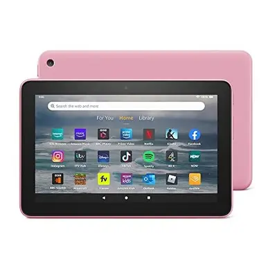 Fire tablet | 7&quot display, GB, latest model (2022 release), Rose with Ads