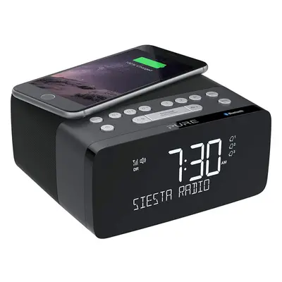 Pure Siesta Charge Bluetooth DAB+/DAB/FM Digital Radio Alarm Clock - Bedside DAB Radio with Qi W