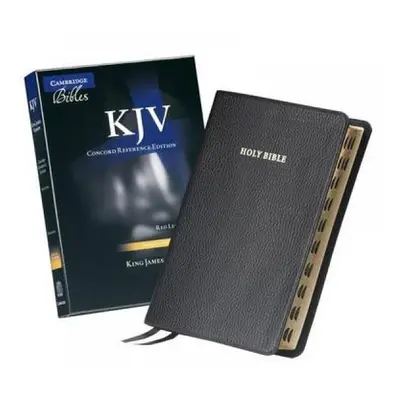 KJV Concord Reference Bible Black Calf Split Leather Redletter Text Thumb Index KJ564XRI