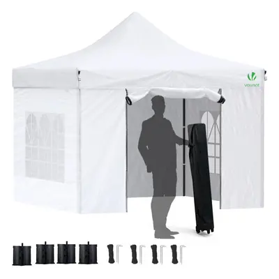 VOUNOT 3x3m Heavy Duty Gazebo with Sides, Pop up Gazebo Fully Waterproof Party Tent with Roller 