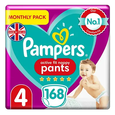 Pampers Baby Nappy Pants Size (9-15 kg/20-33 Lb), Active Fit, Count, MONTHLY SAVINGS PACK, Easy-