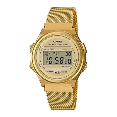 Casio Unisex-Adults Digital Quartz Watch with Stainless Steel Strap A171WEMG-9AEF