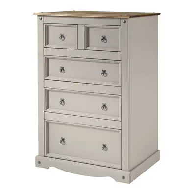 Corona Grey Wax 2+3 Chest Solid Pine Chest Of Drawers