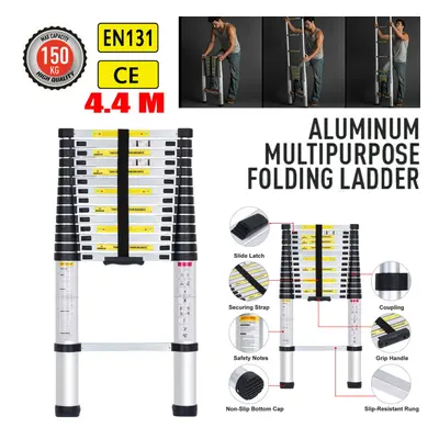 4.4M Extendable Aluminium Ladders Telescopic Steps Loft Ladder