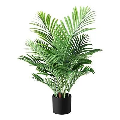 Fopamtri Artificial Plants Indoor Faux Areca Palm 90cm in Plastic Pot Large Fake Tropical Palm P