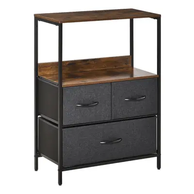 HOMCOM Drawer Storage Chest Unit Home w/ Shelves Home Living Bedroom Black