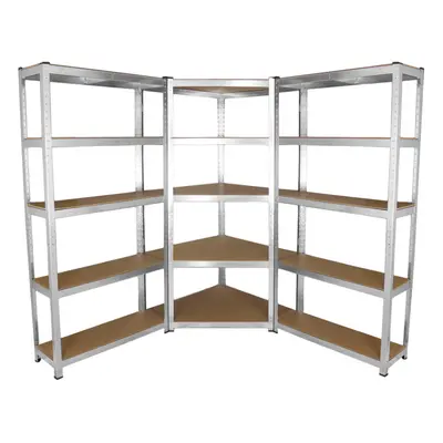 2 x 90cm Heavy Duty Racking & x Corner Unit / Garage Galvanised Steel Shelving