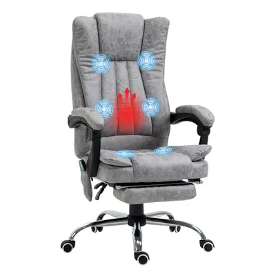 Vinsetto 6-Point Vibrating Heat Massage Chair w/ Microfibre Upholstery Grey