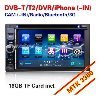 DAB+ Sat Nav Bluetooth DVR 3G DVB-T iPod CD USB Universal Double 2Din Car Stereo