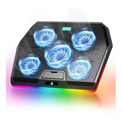 TECKNET RGB Gaming Cooling Pad Quiet Laptop and Notebook Cooling Pad With Fans, Touch Button and