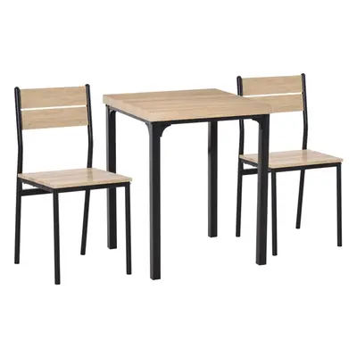 HOMCOM Pcs Compact Wooden Dining Table Chairs Set w/ Metal Legs