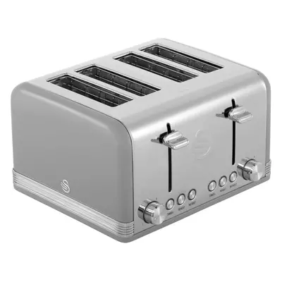 Swan ST19020GRN Retro 4-Slice Toaster with Defost/Reheat/Cancel Functions, Cord Storage, 1600W, 