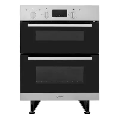 Indesit IDU IX oven L W Black, Stainless steel