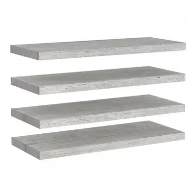 vidaXL 4x Floating Wall Shelves Concrete Grey MDF Wall Ledge Hanging Shelf