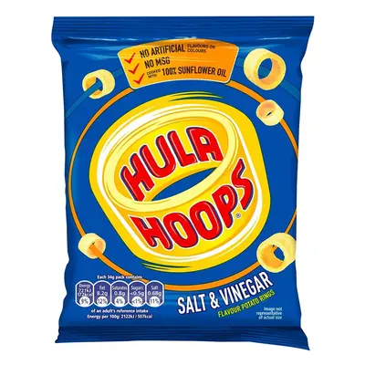 Hula Hoops Salt & Vinegar Crisps 34g (Pack of 32)