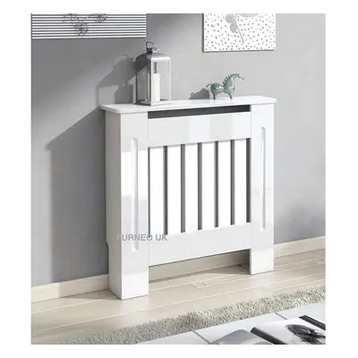 Modern High Gloss White Radiator Cover Small