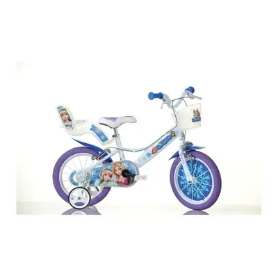 Dino Snow Queen Kids 14" Wheel Bike - White/Blue