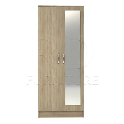 Ready assembled Classic Door Mirrored Wardrobe Oak