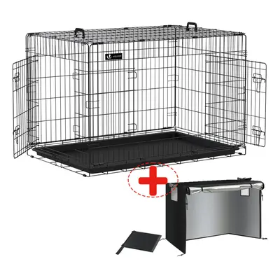 VOUNOT Dog Crate Portable Foldable Secure Pet Puppy Cage with Cover Inches