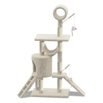 VOUNOT Cat Tree Tower, Cat Condo with Sisal Scratching Post, Beige