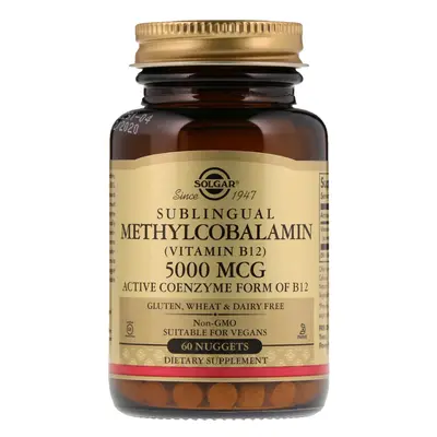 Solgar, Sublingual Methylcobalamin (Vitamin B12), 5,000 mcg, Nuggets