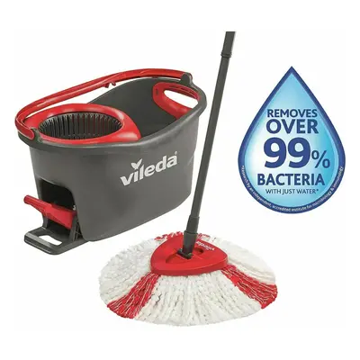 Vileda Turbo Microfibre Smart Spin Cleaning Wring Mop & Bucket Set