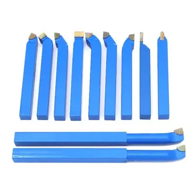 11Pcs Brazed Carbide Tipped Lathe Turning Tool Set Shank Mini Lathe Tool Bit Set