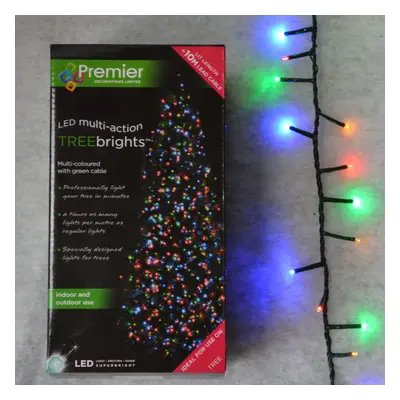 1,500 LED (37.5m) Premier TreeBrights Cluster Christmas Tree Lights MultiColour