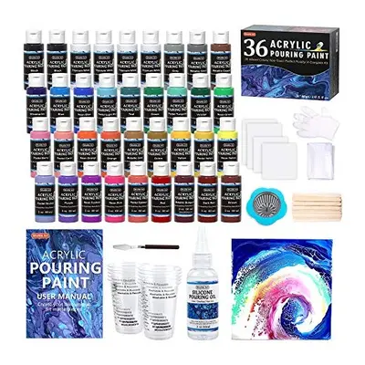 Acrylic Pouring Paint, Shuttle Art Set of Bottles (2 oz) Pre-Mixed High-Flow Acrylic Paint Pouri