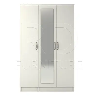 Ready assembled Classic Door Mirrored Wardrobe White