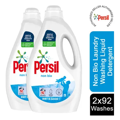 2x92W Persil Non Bio Liquid Detergent for Sensitive Skin, Total 184W