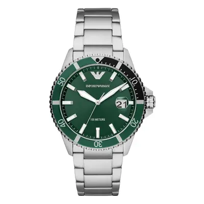 Emporio Armani DIVER AR11338 Men's Classic Watchs Silver&Green