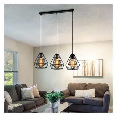 Industrial Pendant Light Chandelier Retro Adjustable Black Diamond 20cm Ceiling Light Lights for