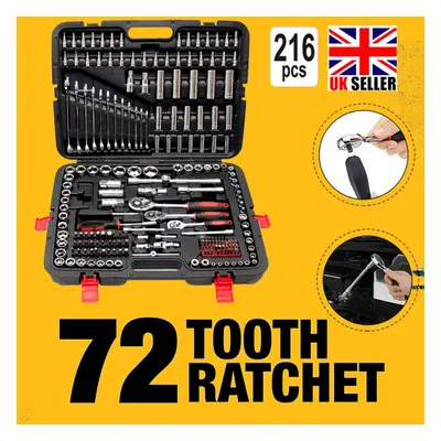 216 Pcs Professional Ratchet Socket Set 1/2" 1/4" 3/8" Spanners Wrench