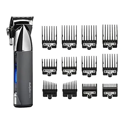 BaByliss Men Super-X Metal Series Cordless Hair Clipper Silver, Grey