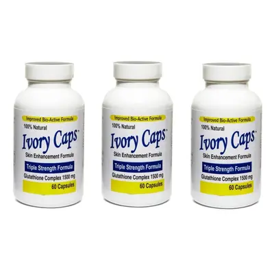 IVORY CAPS Glutathione Skin Whitening 1500mg Caps - Pack of