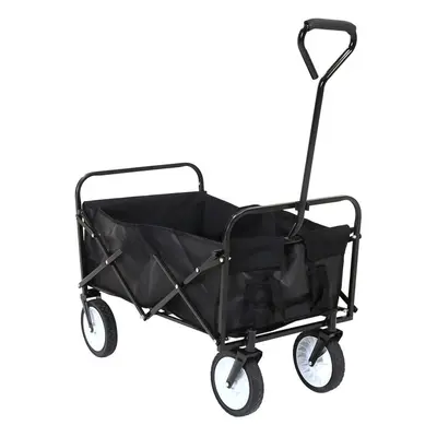 Black Folding Garden Trolley Cart Wagon Wheelbarrow Bag Heavy Duty