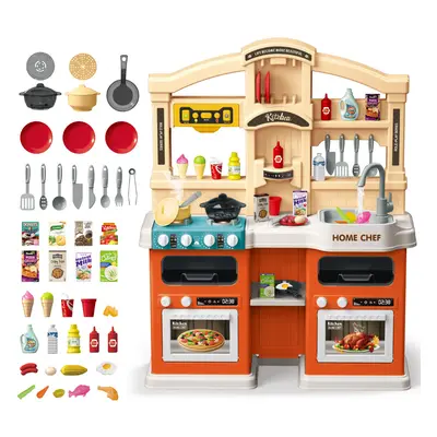 Kids Kitchen Playset with Sound, Lights, Steam & Boil Effects Pretend Play Kitchen Set Kids Kitc