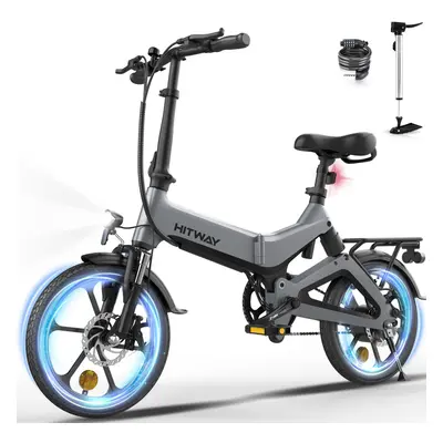 HITWAY E Bike 16" Adult Folding Electric Bikes with Double Ddisc Brakes