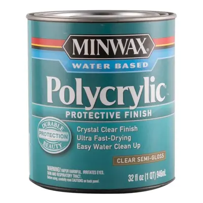 Minwax Polycrylic Wood Finish (946 ml, Clear Semi-Gloss) - Protective, Durable, Fast-Drying