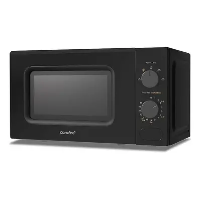 COMFEE' 700W 20L Black Microwave Oven With Cooking Power Levels, Quick Defrost Function, And Kit